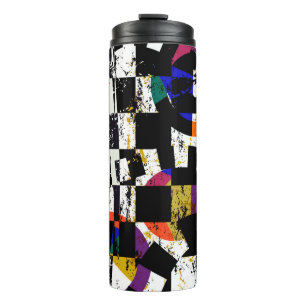 Garrafa Térmica composição de fundo abstrato, com traços, spl