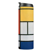 Composição Mondrial Amarelo Vermelho Azul Preto