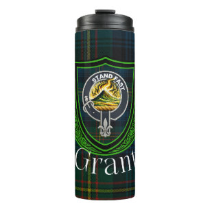 Garrafa Térmica Conceda Tartan e Brasão do Clã Escocês Grant