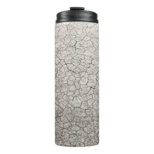 Garrafa Térmica Conceito de verme global - terra rachada e escorre