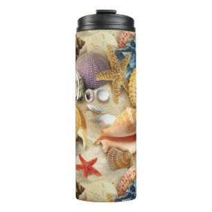Garrafa Térmica Conchas marítimas na praia