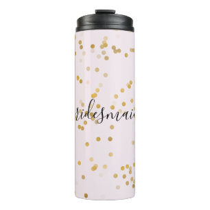 Garrafa Térmica Confete Personalizado Dourado Glam