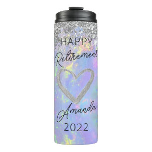 Garrafa Térmica Confetti Sparkly Glitter Retirement Presente Por E