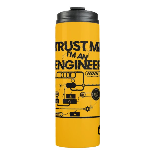 Garrafa Térmica Confie em mim. Eu sou um engenheiro (Frente)