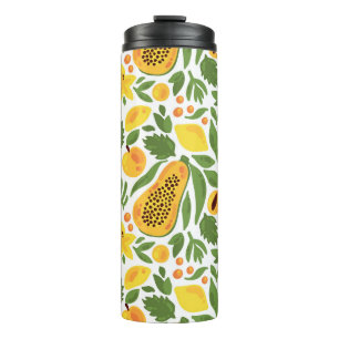Garrafa Térmica Conjunto de Frutas exóticas: Papaya, Lemon, Mango