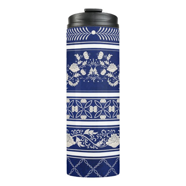 Garrafa Térmica Conjunto perfeito de cinco padrões de bordas (Frente)
