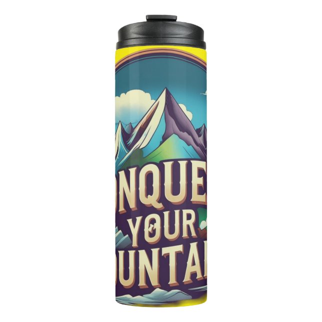 Garrafa Térmica Conquiste suas montanhas - Design de Drinkware Vib (Frente)