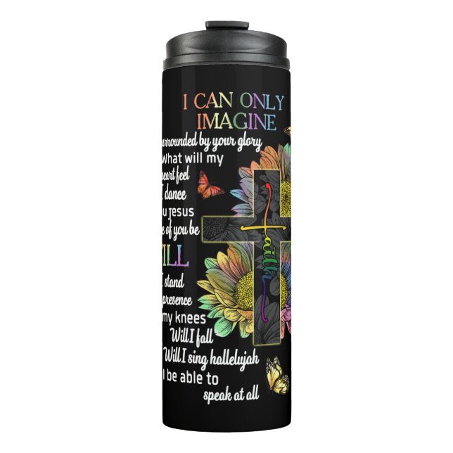 Garrafa Térmica Consciência Autista Eu Só Posso Imaginar Jesus Fé (Frente)
