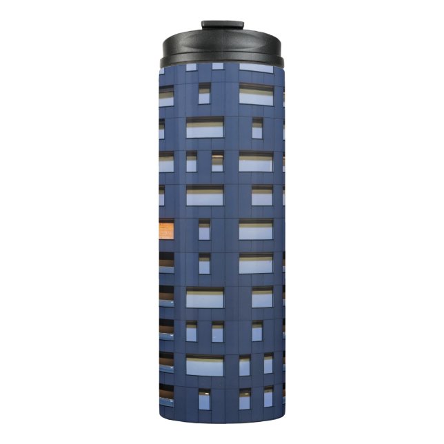 Garrafa Térmica Construção de betão azul e branco (Frente)