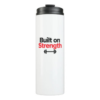Garrafa Térmica Construído na Força - Camiseta Gym & Hustle Streng