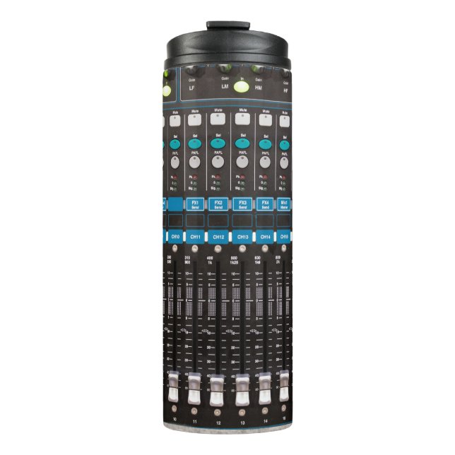 Garrafa Térmica Controle de mixer de som, sala de eventos. (Frente)