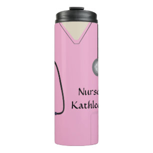 Garrafa Térmica Controle Médico Rosa Uniforme