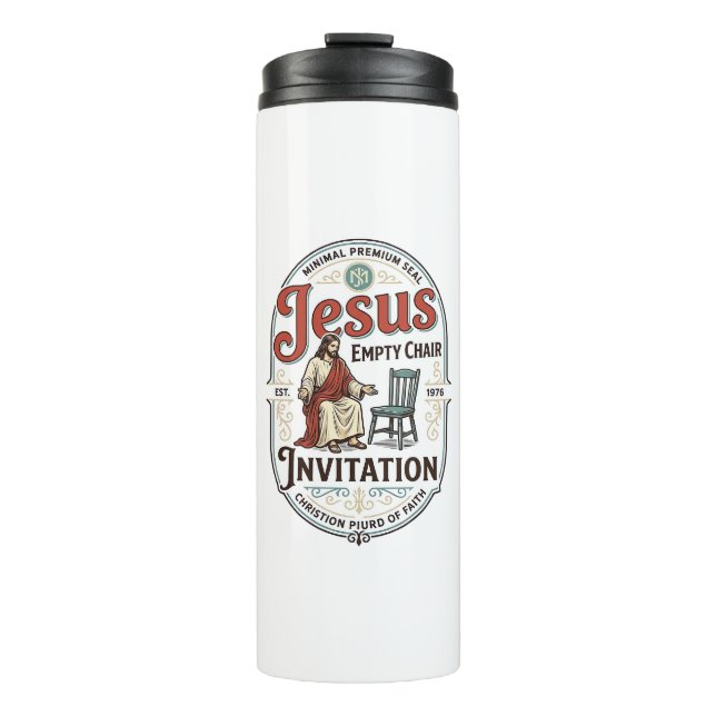Garrafa Térmica Convite de Cadeira Vazia de Jesus Convite de Cadei (Frente)