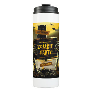 Garrafa Térmica Convite de Halloween para festa de zumbis