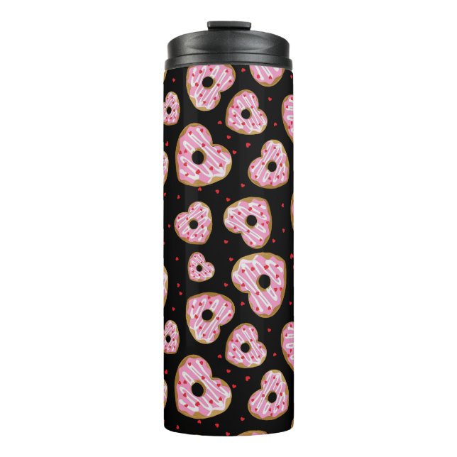 Garrafa Térmica Cookies de Coração Rosa Bonitos (Frente)