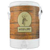 Cooler de Bebidas de Madeira de Cabeça de Buck