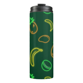 Garrafa Térmica Copo com Padrão de Frutas Tropicais Neon