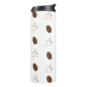 Garrafa Térmica Copo de café com estampa de grão de café.