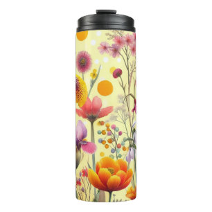 Garrafa Térmica Copo de Viagem com Estampa Floral