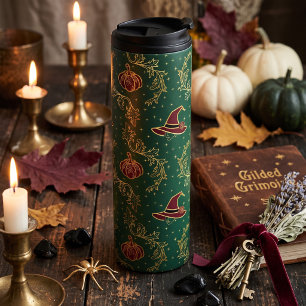 Garrafa Térmica Copo Elegante de Halloween com Tema Witchy Whimsig