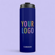 Copo Isolado Azul com Logotipo Empresarial 12 oz