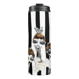 Garrafa Térmica Copo listrado do viagem dos duendes