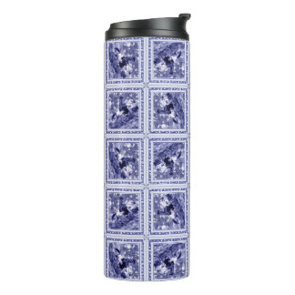 Garrafa Térmica Copo Térmico - Azulejo Delft Azul Denim Western