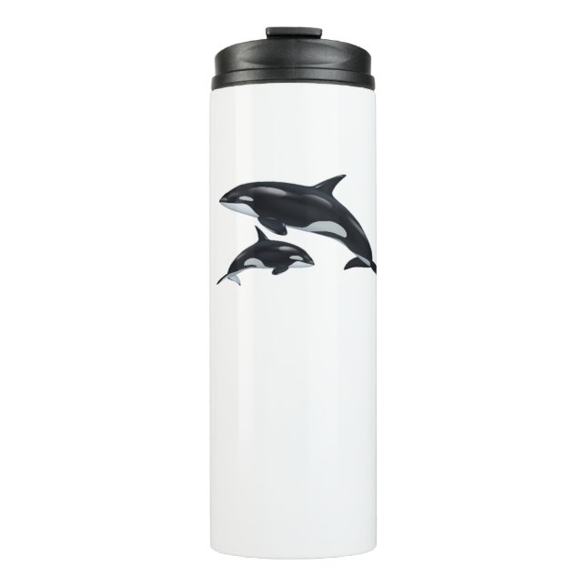 Garrafa Térmica Copo Térmico Baleia Assassina (Frente)