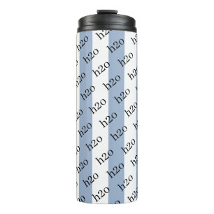 Garrafa Térmica Copo Térmico Bebê Azul e Branco Listrado H2o