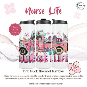 Garrafa Térmica Copo Térmico Caminhão Rosa Nurse Life