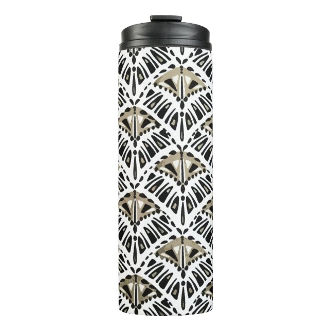 Garrafa Térmica Copo Térmico com Design de Leque em Art Déco (Frente)