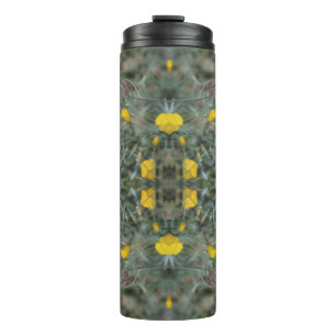 Garrafa Térmica Copo Térmico com Padrão de Amarelo Manteiga Califo