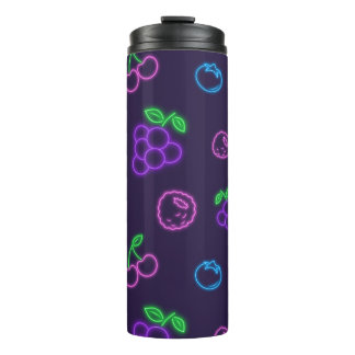 Garrafa Térmica Copo Térmico com Padrão de Frutas Neon