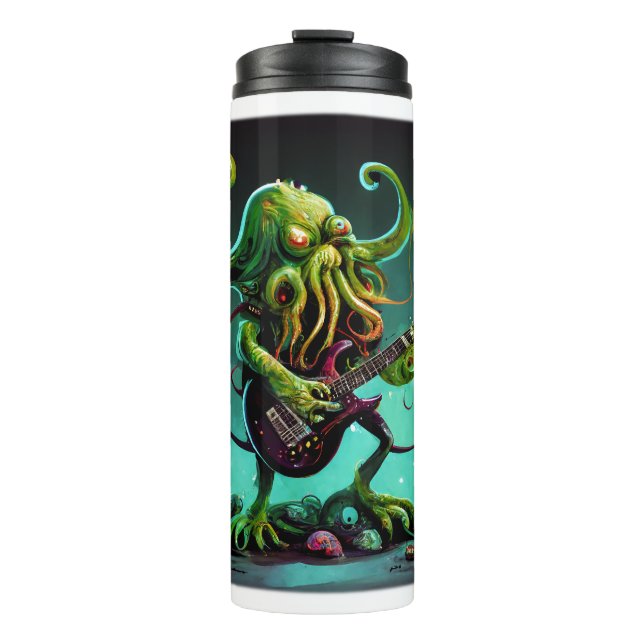 Garrafa Térmica Copo Térmico Cthulhu Rock 'n Roll (Frente)