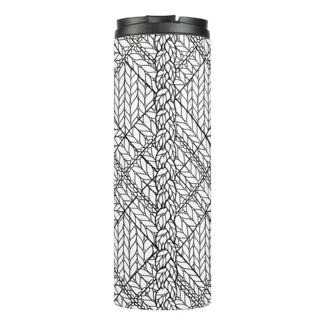 Garrafa Térmica Copo Térmico de Tricô Argila Branco (Verso)