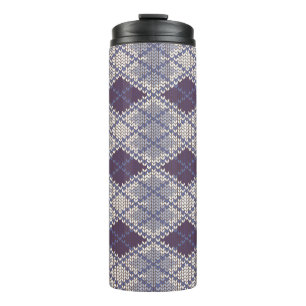 Garrafa Térmica Copo Térmico de Tricô PLUM ARGYLE
