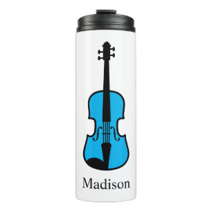 Garrafa Térmica Copo térmico de viagem personalizado violino azul