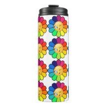 Copo Térmico Flor de Arco-Íris Fofa
