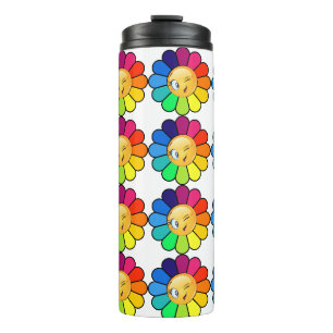 Garrafa Térmica Copo Térmico Flor de Arco-Íris Fofa