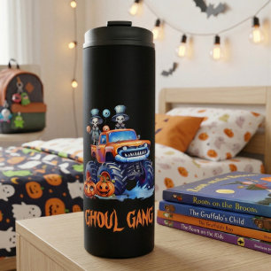 Garrafa Térmica Copo Térmico Infantil de Halloween Gangue dos Gobl