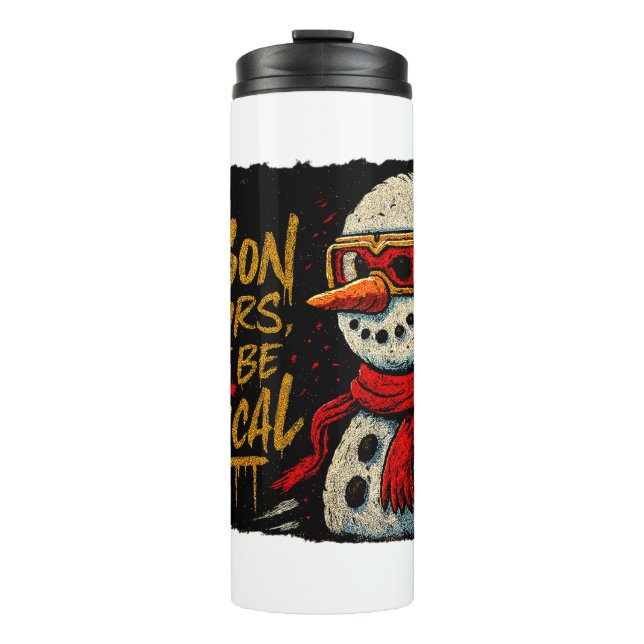 Garrafa Térmica Copo Térmico Mágico Snow-Bro Funky Natal  (Frente)
