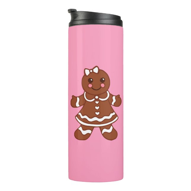 Garrafa Térmica Copo Térmico Menina de Pão de Mel  (Rotação à direita)