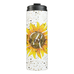 Garrafa Térmica Copo térmico personalizado de girassol