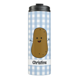 Garrafa Térmica Copo Térmico Personalizado Xadrez Azul Batata Marr