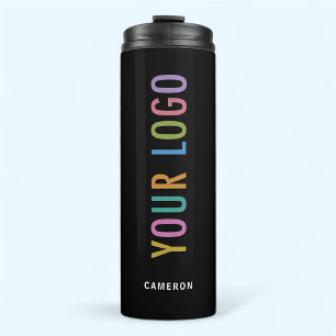 Garrafa Térmica Copo Térmico Preto com Logotipo Personalizado de N