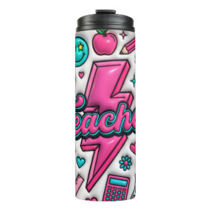 Garrafa Térmica Copo Térmico Retro 3D Puffy Teacher 475ml