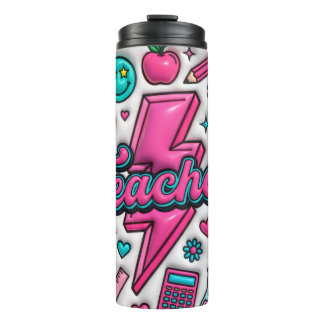 Garrafa Térmica Copo Térmico Retro 3D Puffy Teacher 475ml