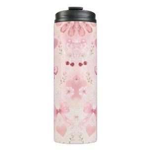 Garrafa Térmica Copo Térmico Rosa Floral Fofo