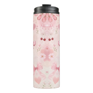 Garrafa Térmica Copo Térmico Rosa Floral Fofo
