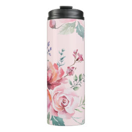 Garrafa Térmica Copo Térmico Rosa Luxuosa Aesthetic Watercolor